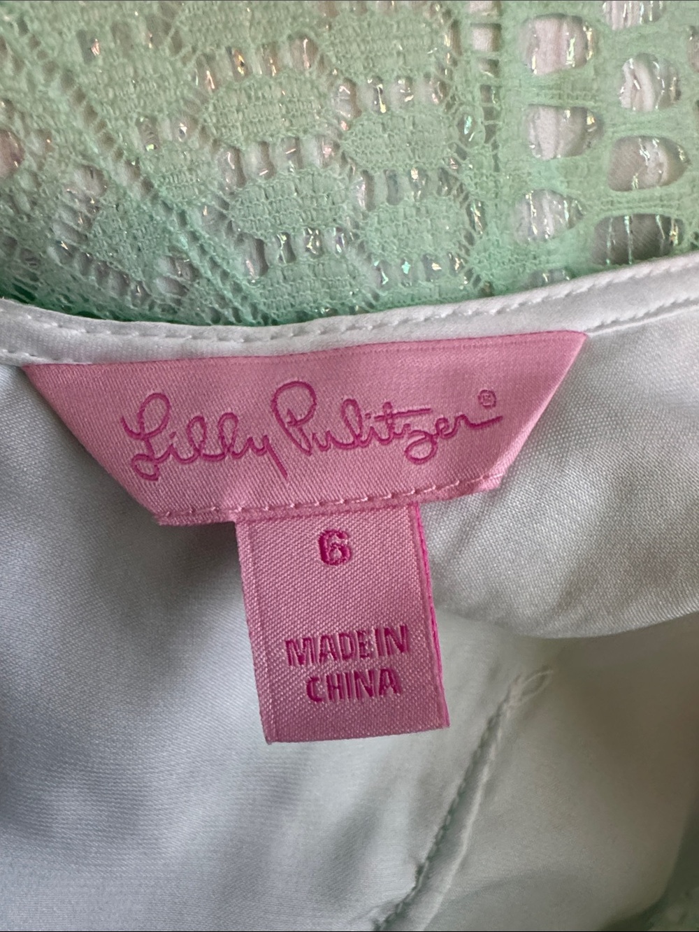 Lilly Pulitzer Mint Green Lace Sleeveless Mini Dress - Picture 9 of 9